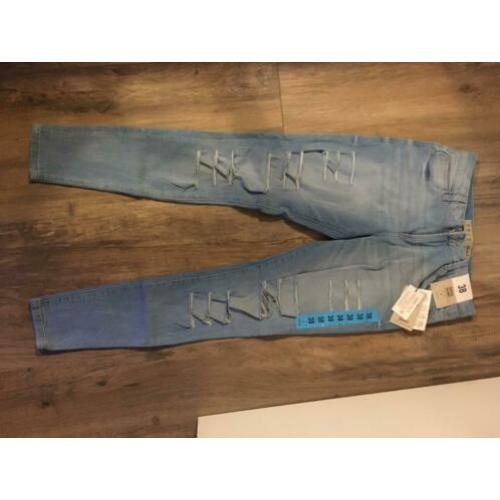Ripped lichte skinny jeans mid rise 38