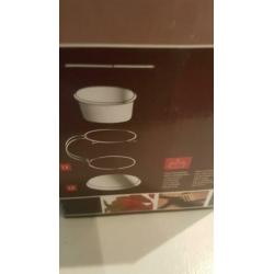 Chocolade fondueset leuke combi metaal, keramiek en hout