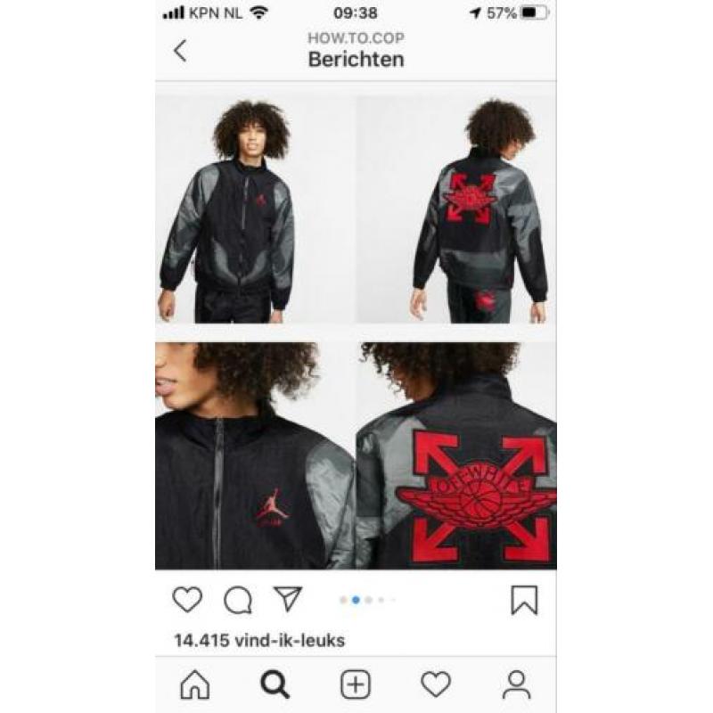 Nike Air Jordan x Off White woven Jacket Size S dswt