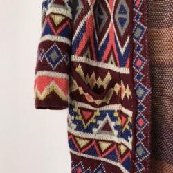 Kleurrijk jacquard lang knitted vest M Forever 21 egf