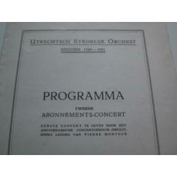 Programmaboekje Utrechtsch Stedelijk orkest seizoen1930-1931