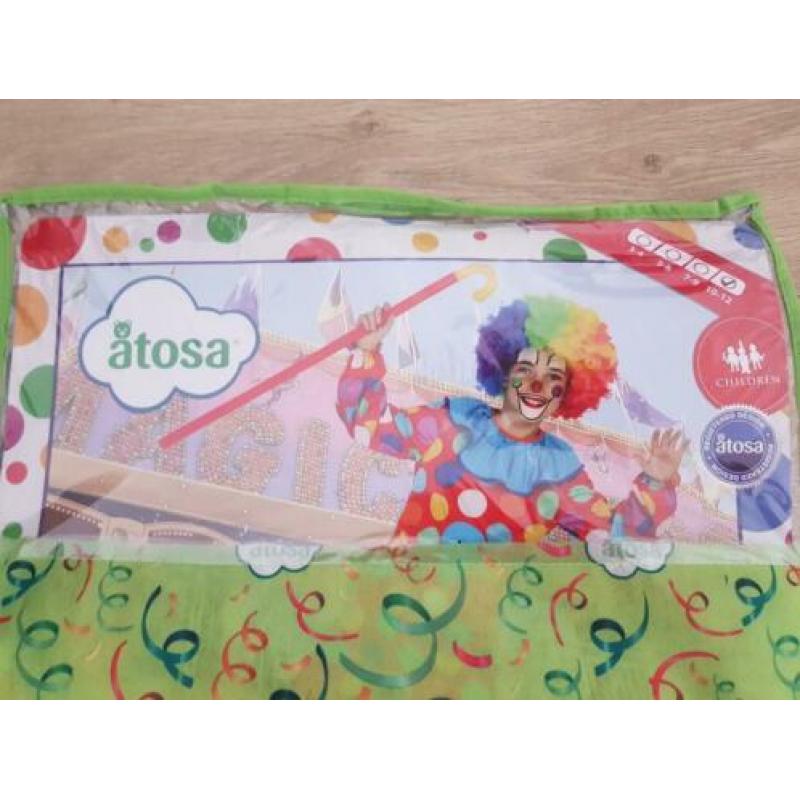 Clownspak met kraag jongen 10/12 jaar (145/160) mét pruik