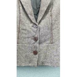 ANNA bruin gemeleerd getailleerde blazer mt 38