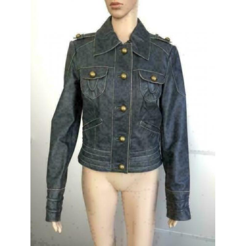 C948 Vero Moda Maat S=36 grijs echt-leren jas winterjas leer