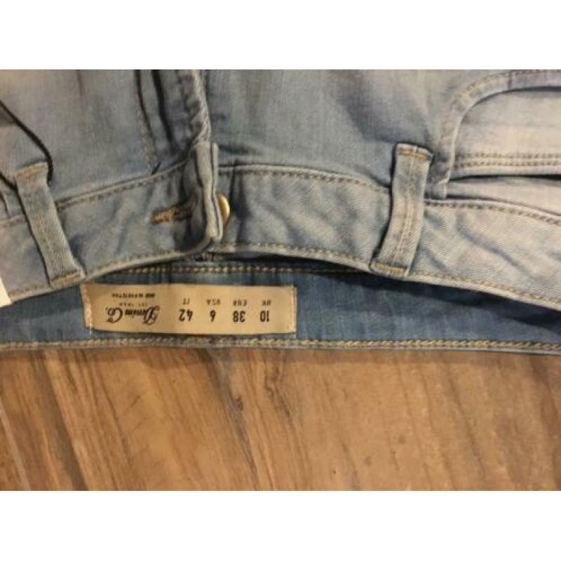 Ripped lichte skinny jeans mid rise 38