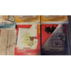 OPRUIMING! papier v kaarten maken,prikken borduren +stickers