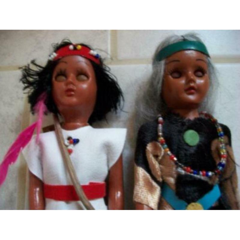Indiaan popje / 2 stuks in 1 koop / Native American / jaren