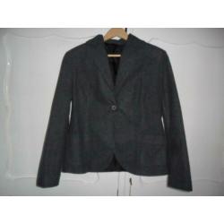 '* Z.g.a.n. Donkerblauw gemeleerd jasje maat 40/42 *