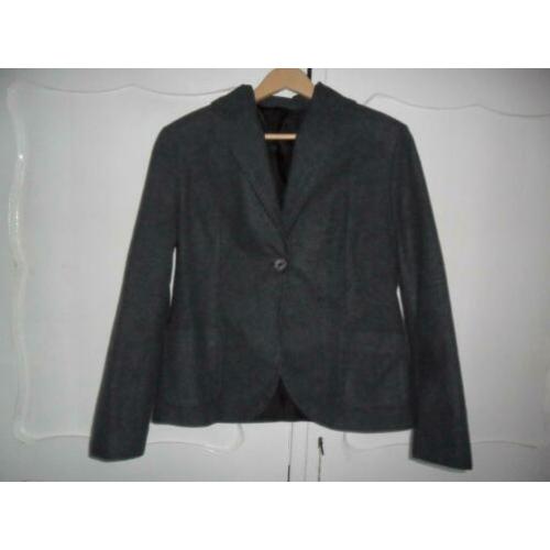 '* Z.g.a.n. Donkerblauw gemeleerd jasje maat 40/42 *