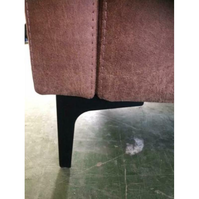 Stoere 2,5 zitsbank en 3 zitsbank stof microvezel cognac