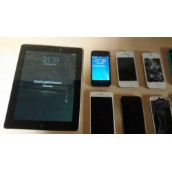8 IPhone's + Ipad 3, alles in 1 koop. Deels defect. Partij