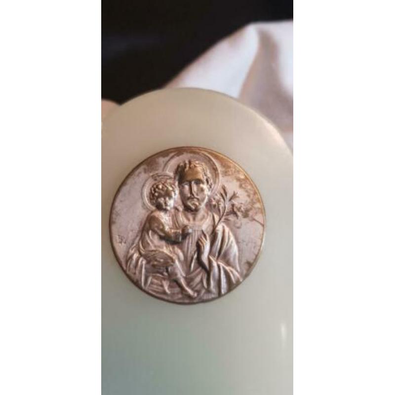 Religie standaardje marmer en koper 8 x 5 cm