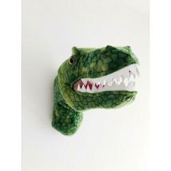 Nieuw! Pluche dierenkop T-rex. Wanddecoratie. Kinderkamer.