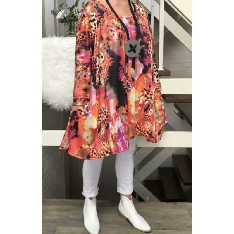 Bianca oversized A-lijn jersey tuniek met zakken