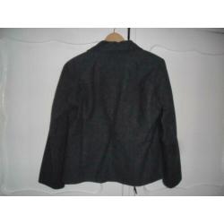 '* Z.g.a.n. Donkerblauw gemeleerd jasje maat 40/42 *