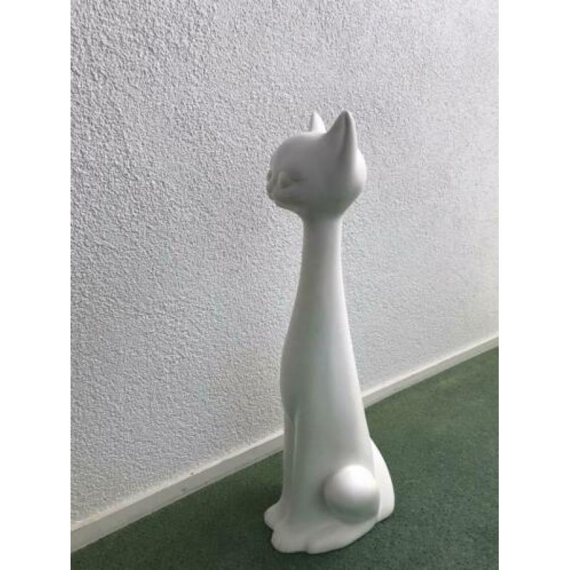 Poes beeld (mat wit 50 cm)