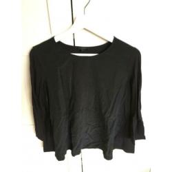 COS, zijde zwarte top, maat 34/XS