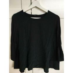 COS, zijde zwarte top, maat 34/XS