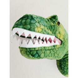 Nieuw! Pluche dierenkop T-rex. Wanddecoratie. Kinderkamer.