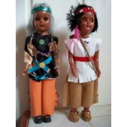 Indiaan popje / 2 stuks in 1 koop / Native American / jaren