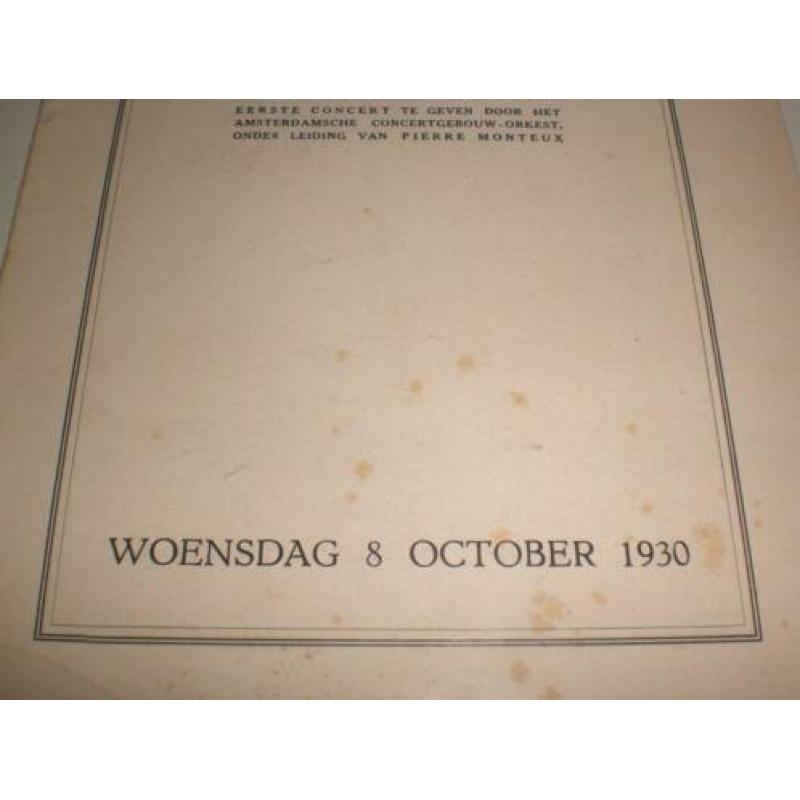 Programmaboekje Utrechtsch Stedelijk orkest seizoen1930-1931