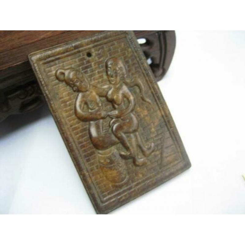 Natuurlijk jade hanger amulet chinese erotiek.826#