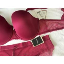Nieuw CHANTELLE 85D luxe T-shirt BH kant LE MARAIS wijn D 85