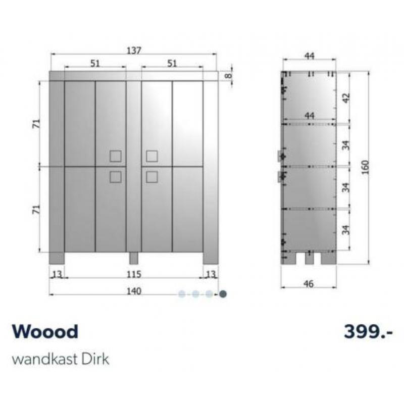 WOOOD kast Dirk, kleur wit