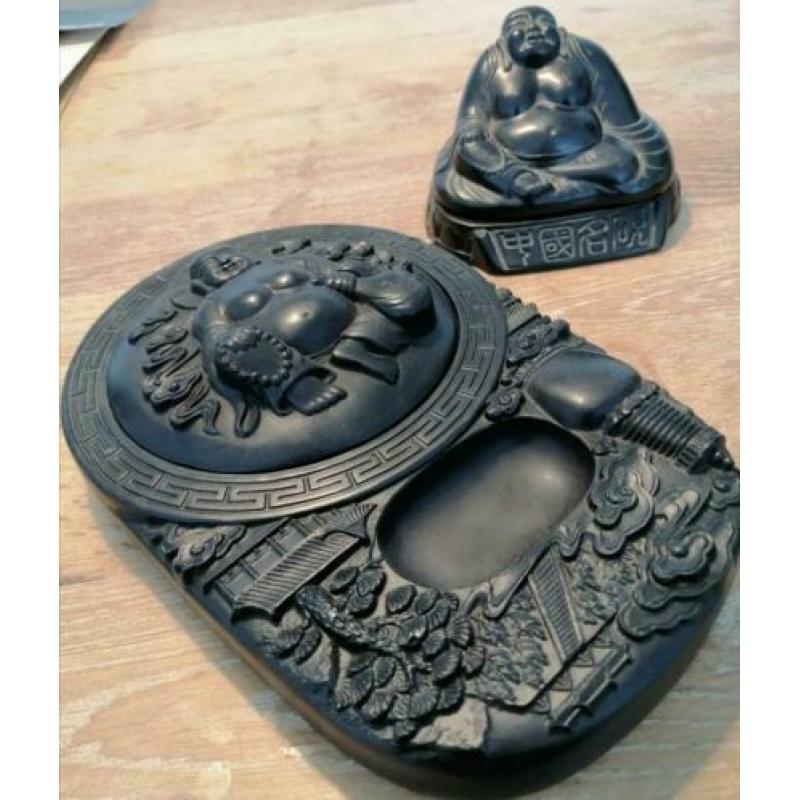 Oude Chinese stenen budha boedha objecten mooie details.