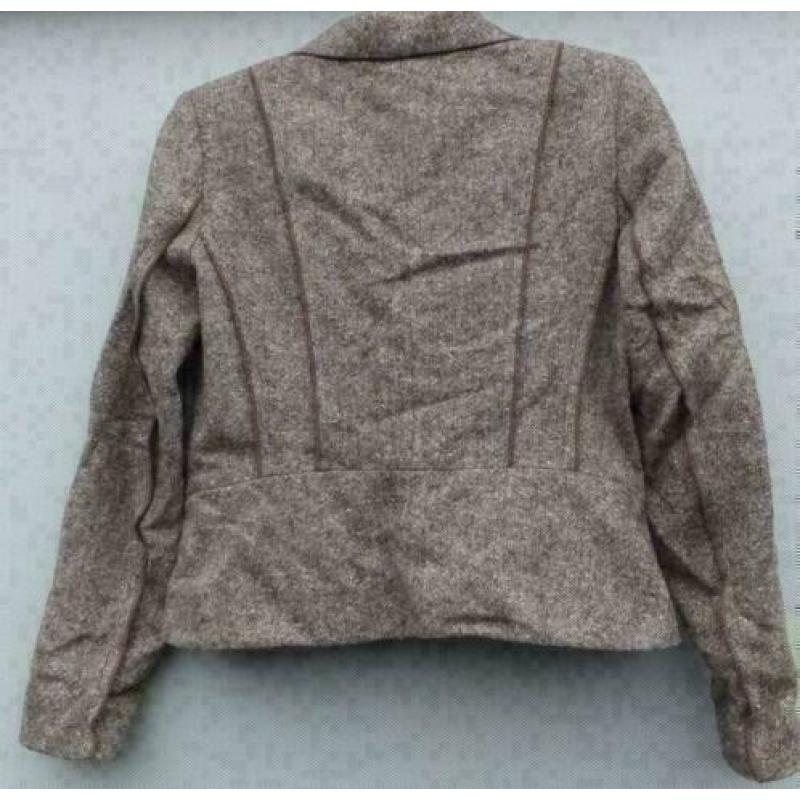 ANNA bruin gemeleerd getailleerde blazer mt 38