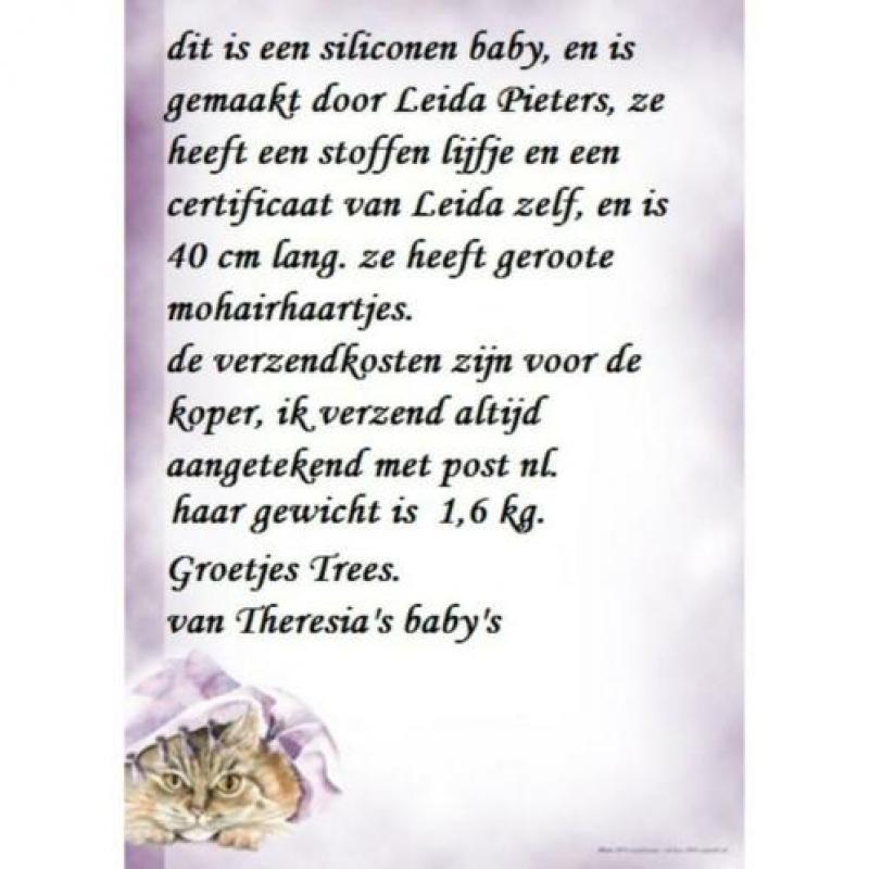 reborn baby nee! maar een siliconen baby, van Leida Pieters.