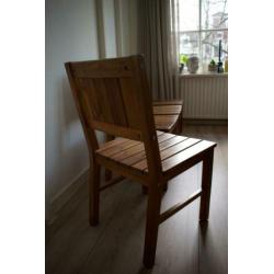 Houten vintage eettafel stoelen (4x)