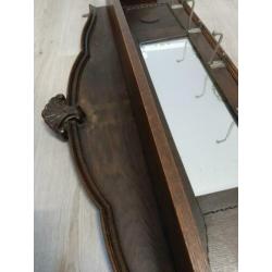 Mooie oude eiken kapstok voor aan de wand
