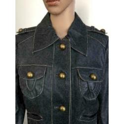 C948 Vero Moda Maat S=36 grijs echt-leren jas winterjas leer