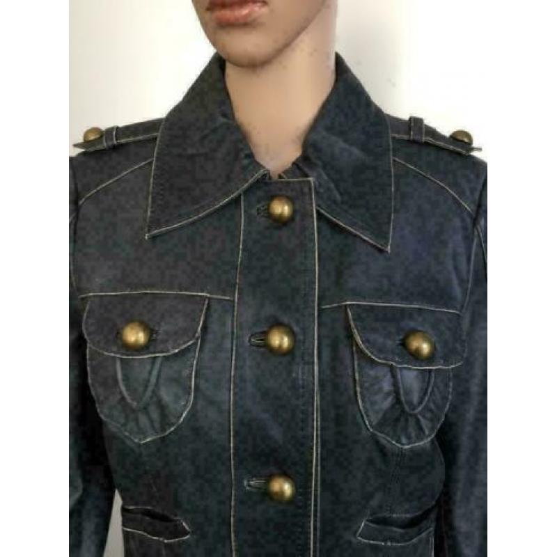 C948 Vero Moda Maat S=36 grijs echt-leren jas winterjas leer