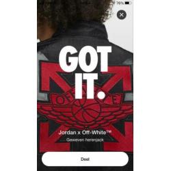 Nike Air Jordan x Off White woven Jacket Size S dswt