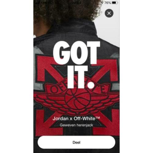 Nike Air Jordan x Off White woven Jacket Size S dswt