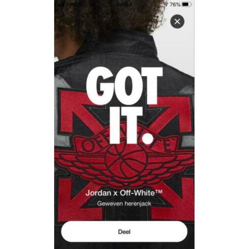 Nike Air Jordan x Off White woven Jacket Size S dswt