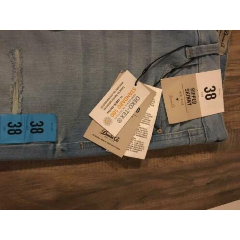 Ripped lichte skinny jeans mid rise 38