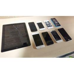 8 IPhone's + Ipad 3, alles in 1 koop. Deels defect. Partij