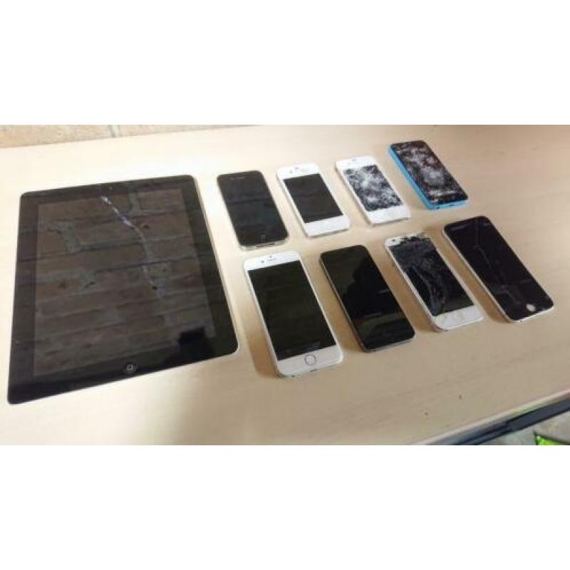 8 IPhone's + Ipad 3, alles in 1 koop. Deels defect. Partij
