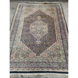 Handgeknoopt oosters tapijt Bidjar blue India pers 271x241cm