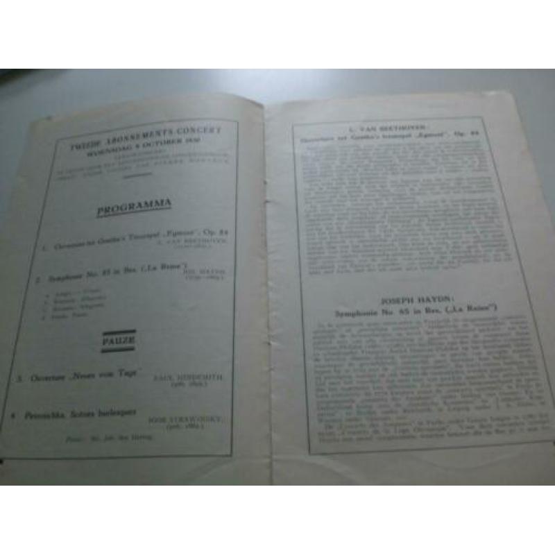 Programmaboekje Utrechtsch Stedelijk orkest seizoen1930-1931