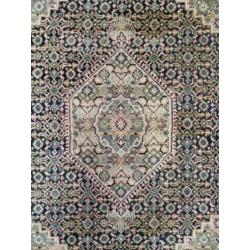 Handgeknoopt oosters tapijt Bidjar blue India pers 271x241cm