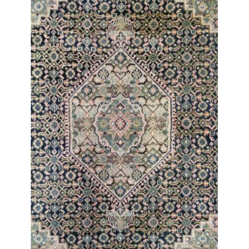 Handgeknoopt oosters tapijt Bidjar blue India pers 271x241cm