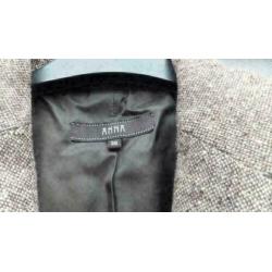 ANNA bruin gemeleerd getailleerde blazer mt 38