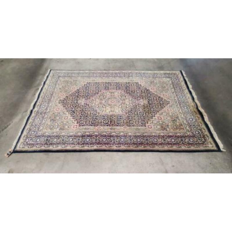 Handgeknoopt oosters tapijt Bidjar blue India pers 271x241cm