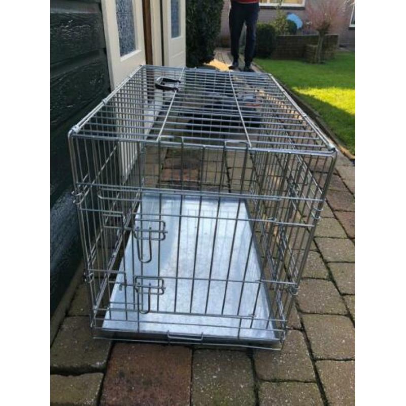 Metalen Bench voor Hond 2 Deurtjes met Hoes 56 x 77 x 50 cm