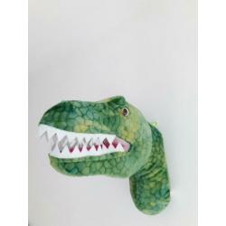 Nieuw! Pluche dierenkop T-rex. Wanddecoratie. Kinderkamer.