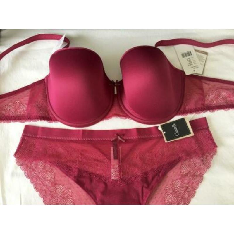 Nieuw CHANTELLE 85D luxe T-shirt BH kant LE MARAIS wijn D 85